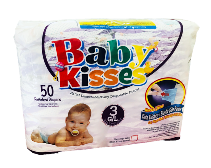 Pañal Baby Kisses 50 unidades - G/L (de 23 a 30 lbs)